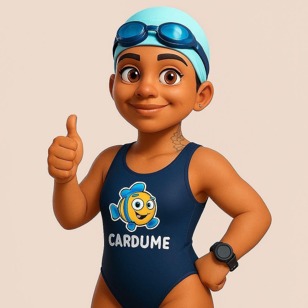 Geane Oliveira na piscina
